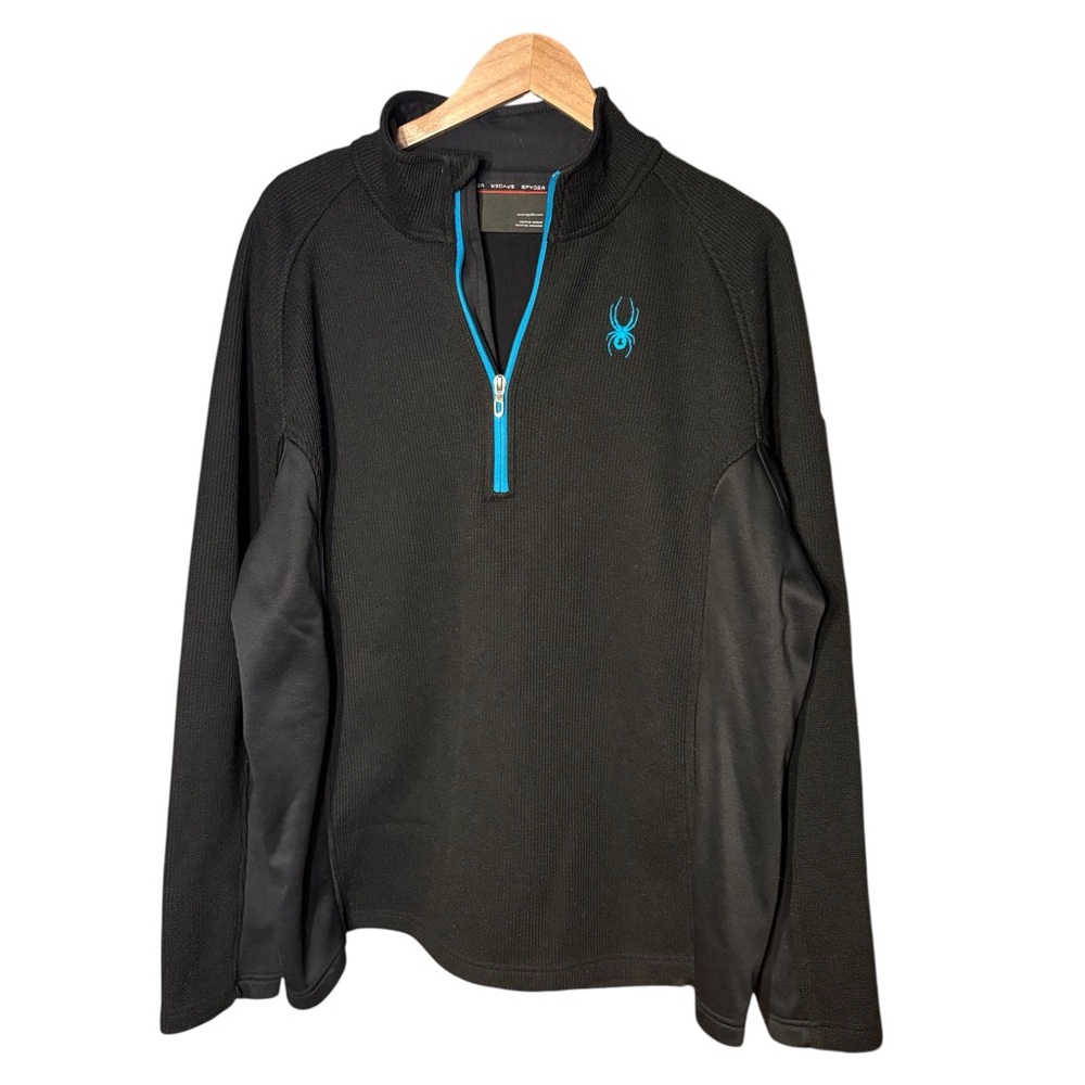 Spyder Wool Blend 1/4 Zip Pullover Sweater Knit RIb Pullover Mens XXL